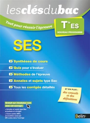 SES terminale ES : nouveau programme