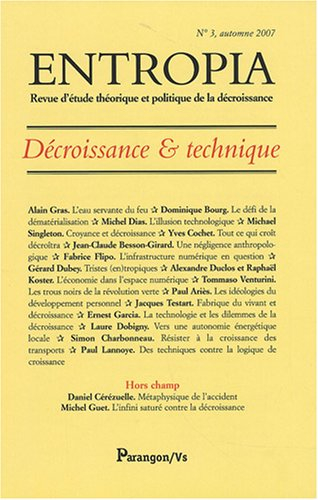 Entropia, n° 3. Décroissance & technique
