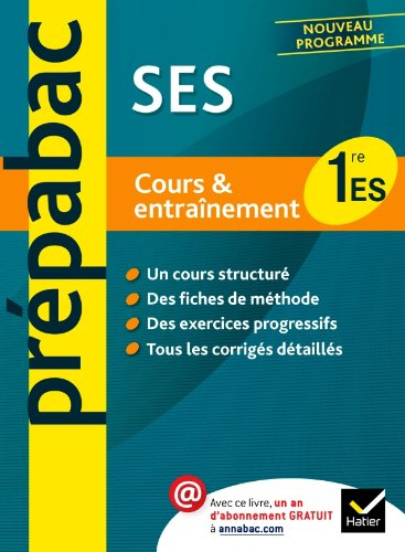 Sciences économiques et sociales 1re ES : cours & entraînement