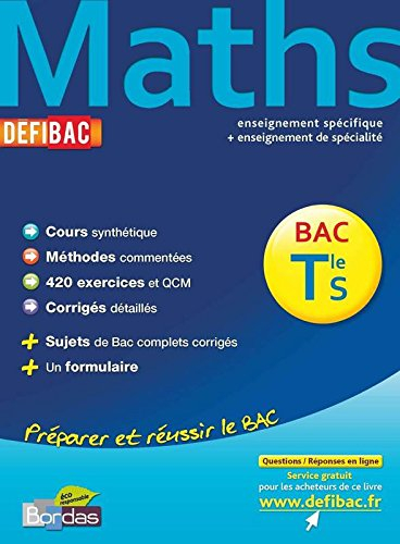 Maths terminale S : enseignement spécifique + enseignement de spécialité