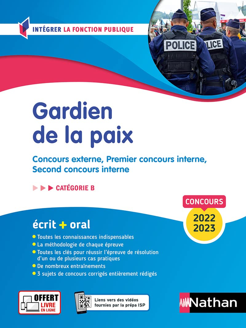 Gardien de la paix : concours externe, premier concours interne, second concours interne : catégorie