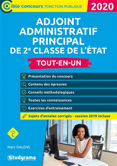 Adjoint administratif principal de 2e classe de l'Etat : tout-en-un, catégorie C : 2020