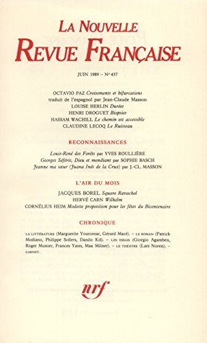Nouvelle revue française, n° 437