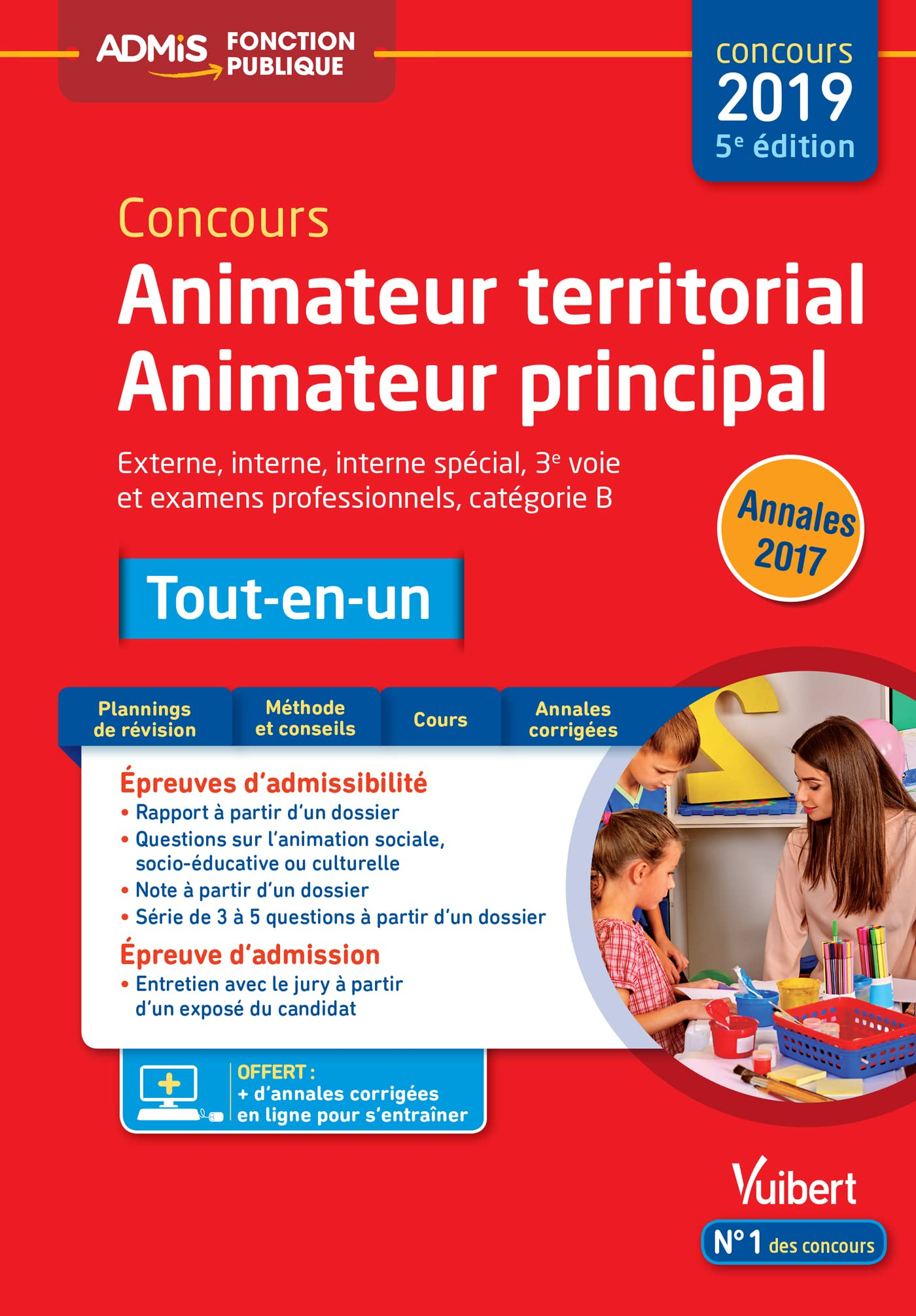 Concours animateur territorial, animateur principal : externe, interne, interne spécial, 3e voie et
