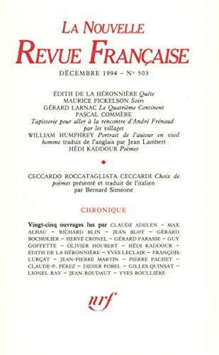 Nouvelle revue française, n° 503