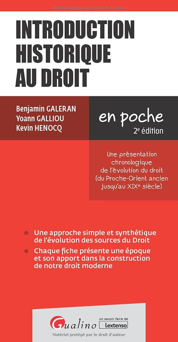 Introduction historique au droit : une présentation chronologique de l'évolution du droit (du Proche
