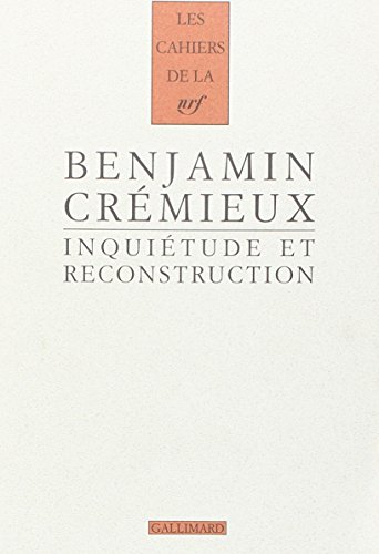 Inquiétudes et reconstruction : essai sur la littérature d'après-guerre : 1931