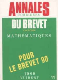 annales corrigées du brevet des collèges, 1989, numéro 11 : mathématiques
