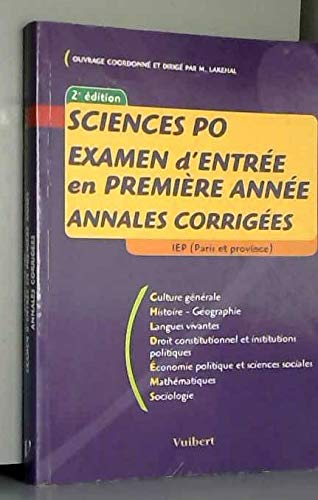Sciences po, annales corrigées de l'examen de première année