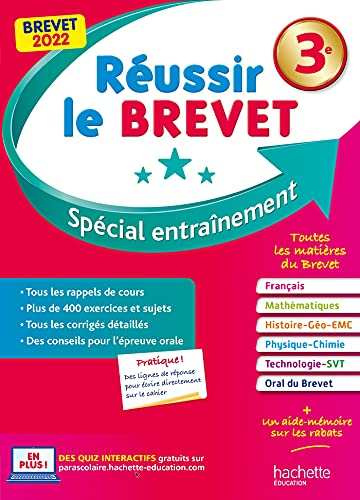Réussir le brevet 3e : spécial entraînement : brevet 2022