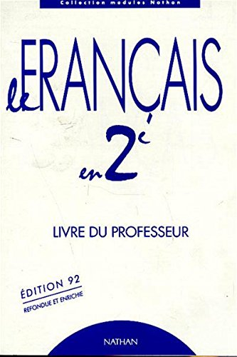 le français en seconde, professeur, édition 1992