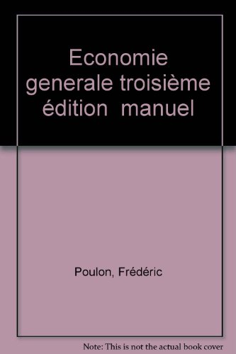 economie generale. 3ème édition