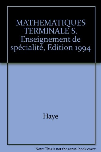 Mathématiques terminales S spécialité