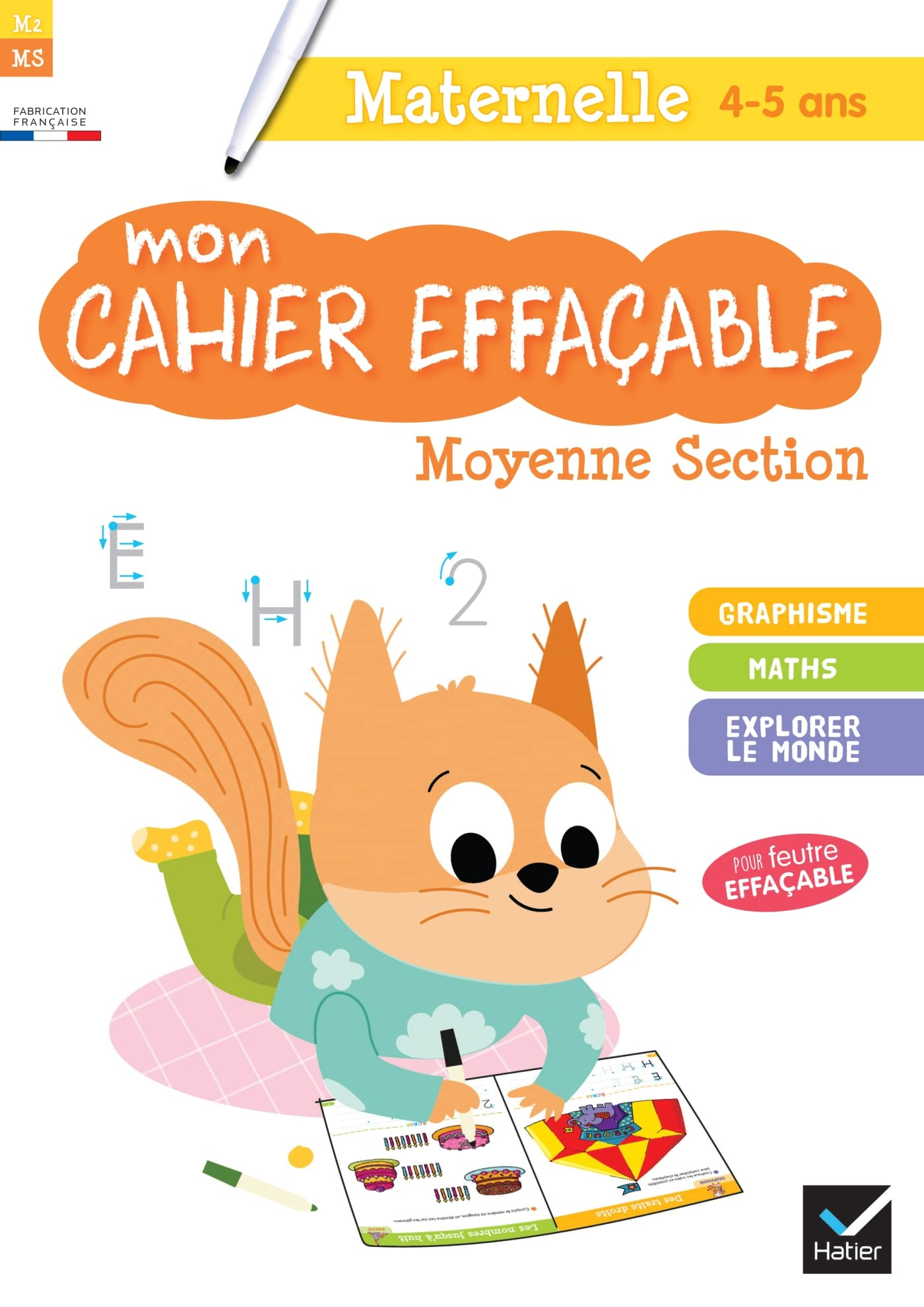 Mon cahier effaçable : moyenne section, maternelle 4-5 ans : graphisme, maths, explorer le monde