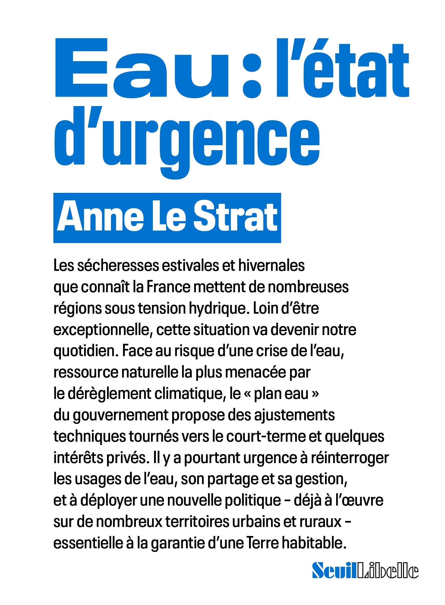 Eau : l'état d'urgence