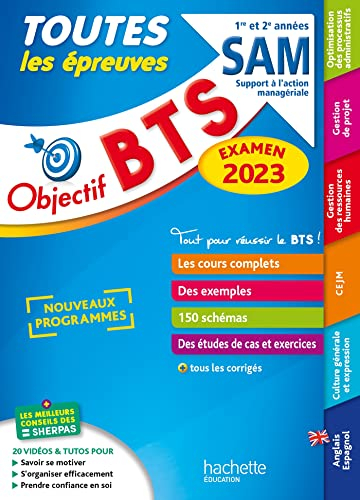 BTS SAM, support à l'action managériale, 1re et 2e années : toutes les épreuves : examen 2023, nouve