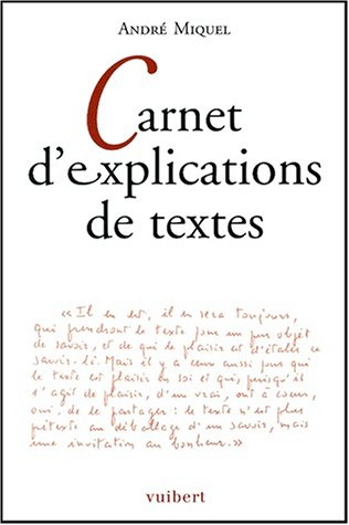 Carnet d'explications de textes