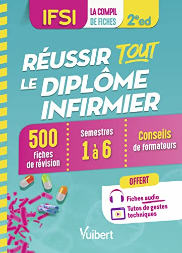 IFSI, la compil de fiches : réussir tout le diplôme infirmier : 500 fiches de révision, semestres 1 