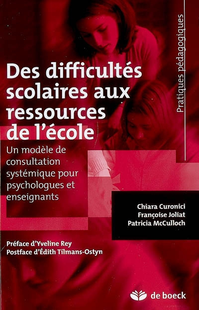 Des difficultés scolaires aux ressources de l'école : un modèle de consultation systémique pour psyc