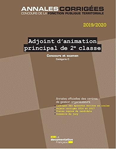 Adjoint d'animation principal de 2e classe : concours et examen, 2019-2020 : concours externe, inter