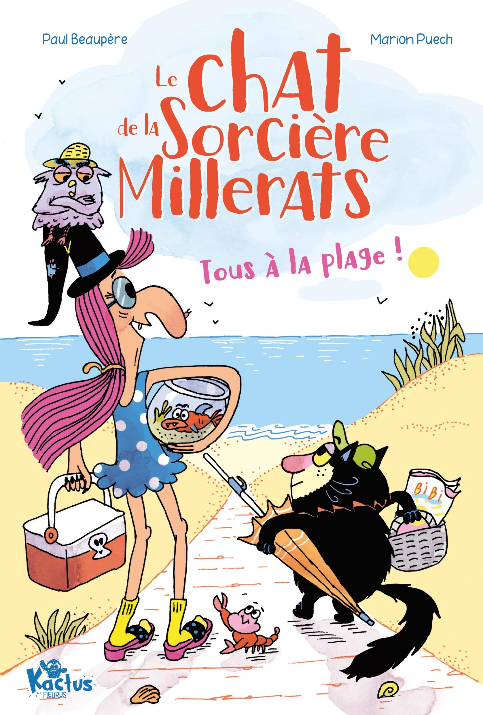Le chat de la sorcière Millerats. Tous à la plage !