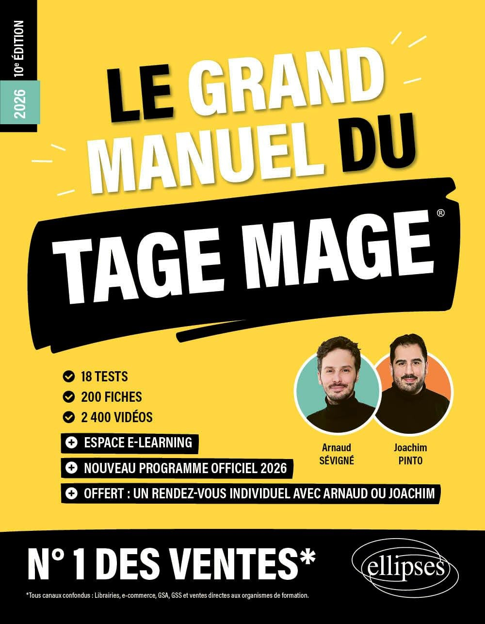 Le grand manuel du Tage Mage : nouveau programme officiel 2026 : 18 tests, 200 fiches, 2.400 vidéos