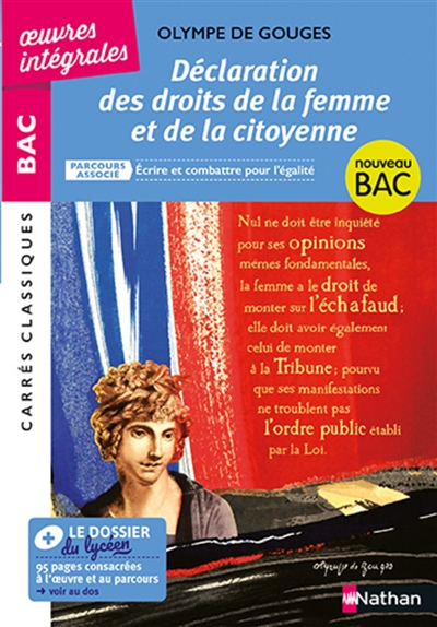 Déclaration des droits de la femme et de la citoyenne : parcours associé écrire et combattre pour l'