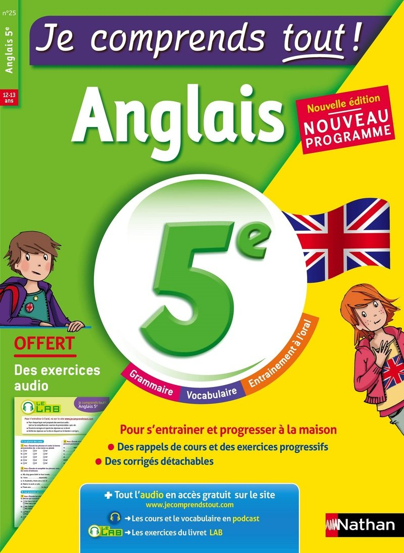 Je comprends tout ! Anglais 5e, 12-13 ans : nouveau programme