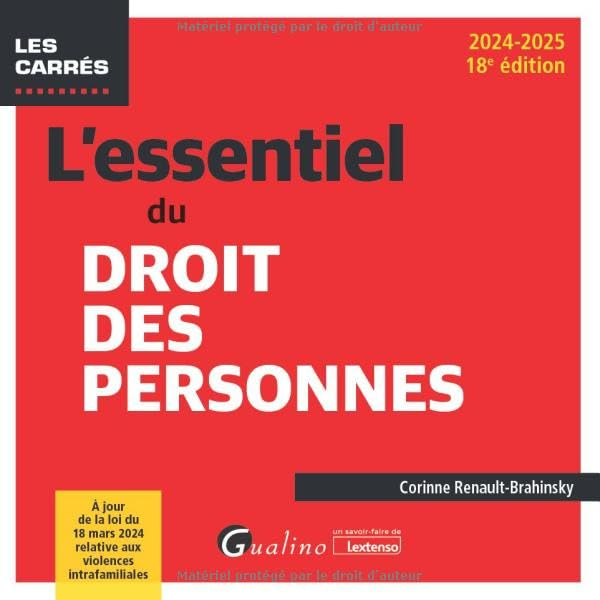 L'essentiel du droit des personnes : 2024-2025