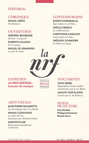 Nouvelle revue française, n° 612