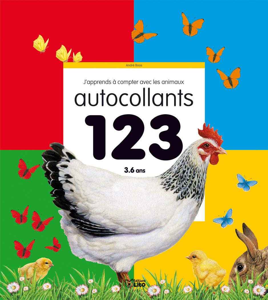 J'apprends à compter avec les animaux : 123 autocollants : 3-6 ans