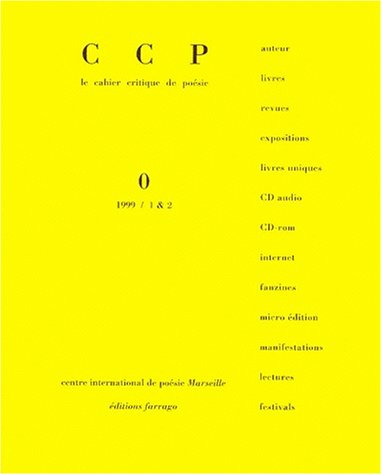 Cahier critique de poésie, n° 0. Franck Venaille
