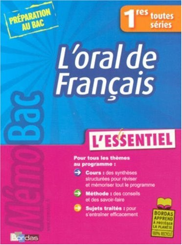 L'oral de français, premières toutes séries