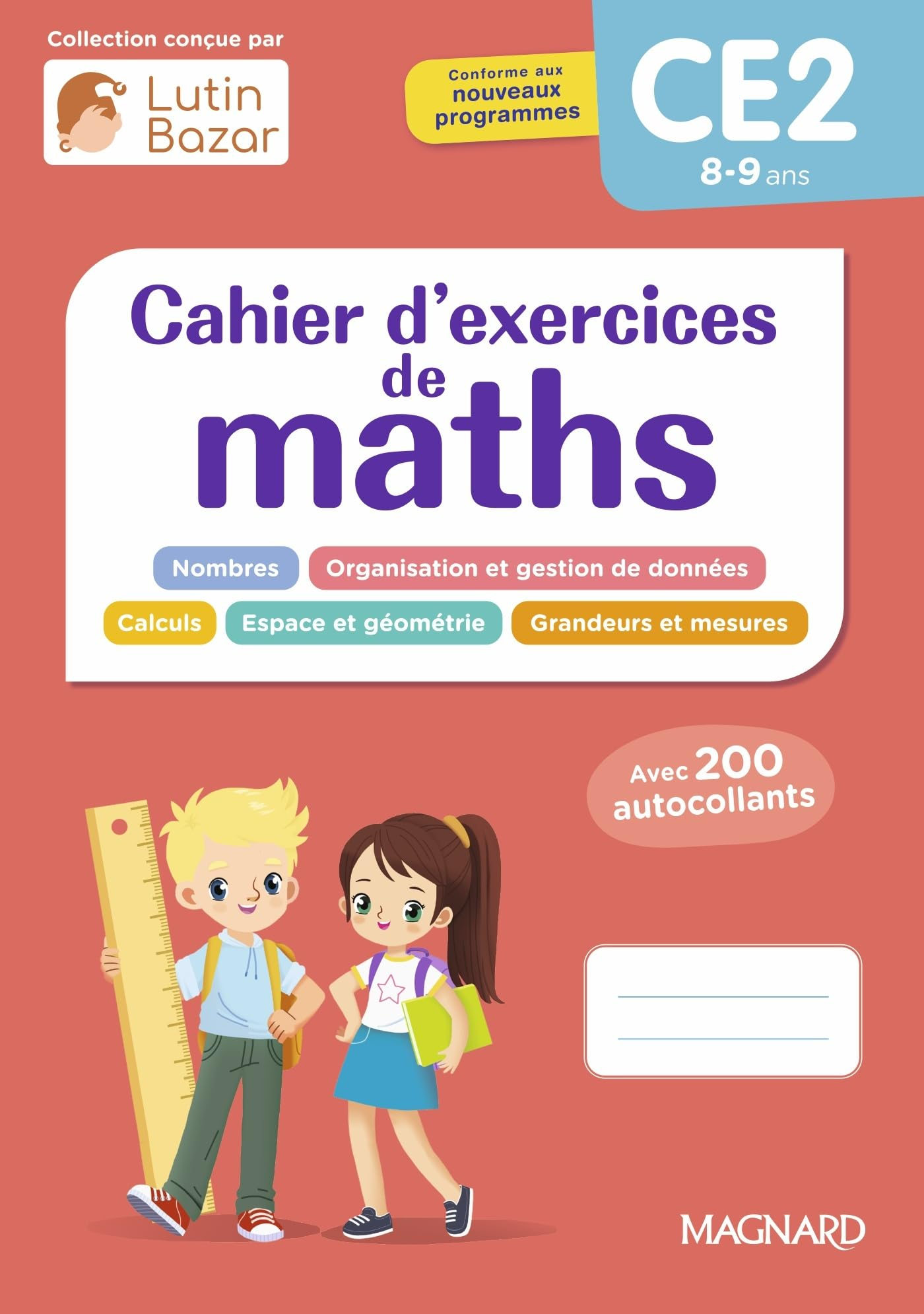 Cahier d'exercices de maths CE2, 8-9 ans