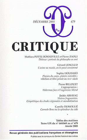 Critique, n° 679