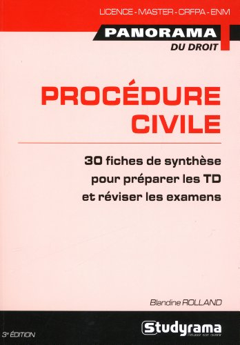 Procédure civile : 30 fiches de synthèse pour préparer les TD et réviser les examens