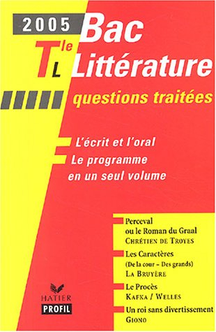 Bac littérature 2005, Terminale L : questions traitées
