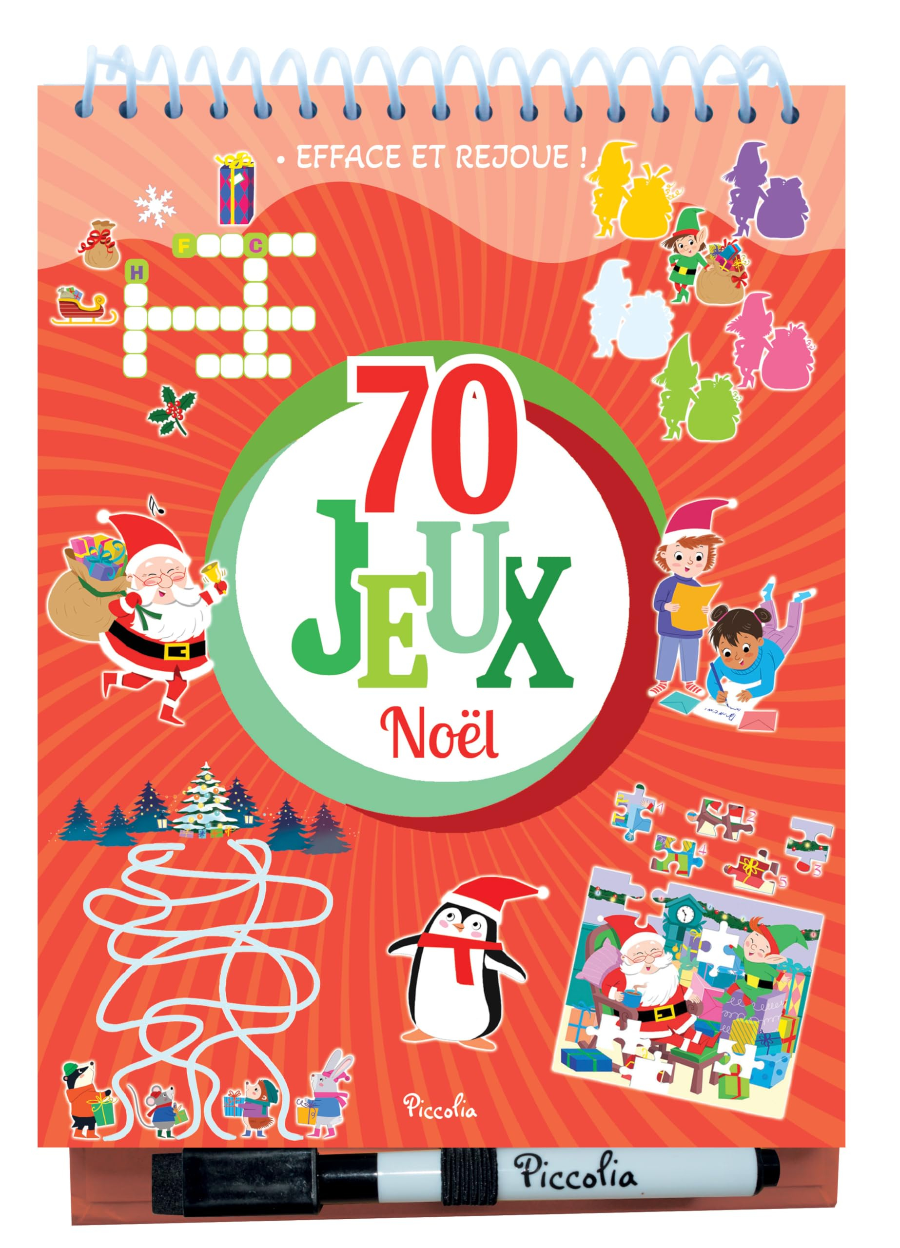 70 jeux : efface et rejoue ! : Noël