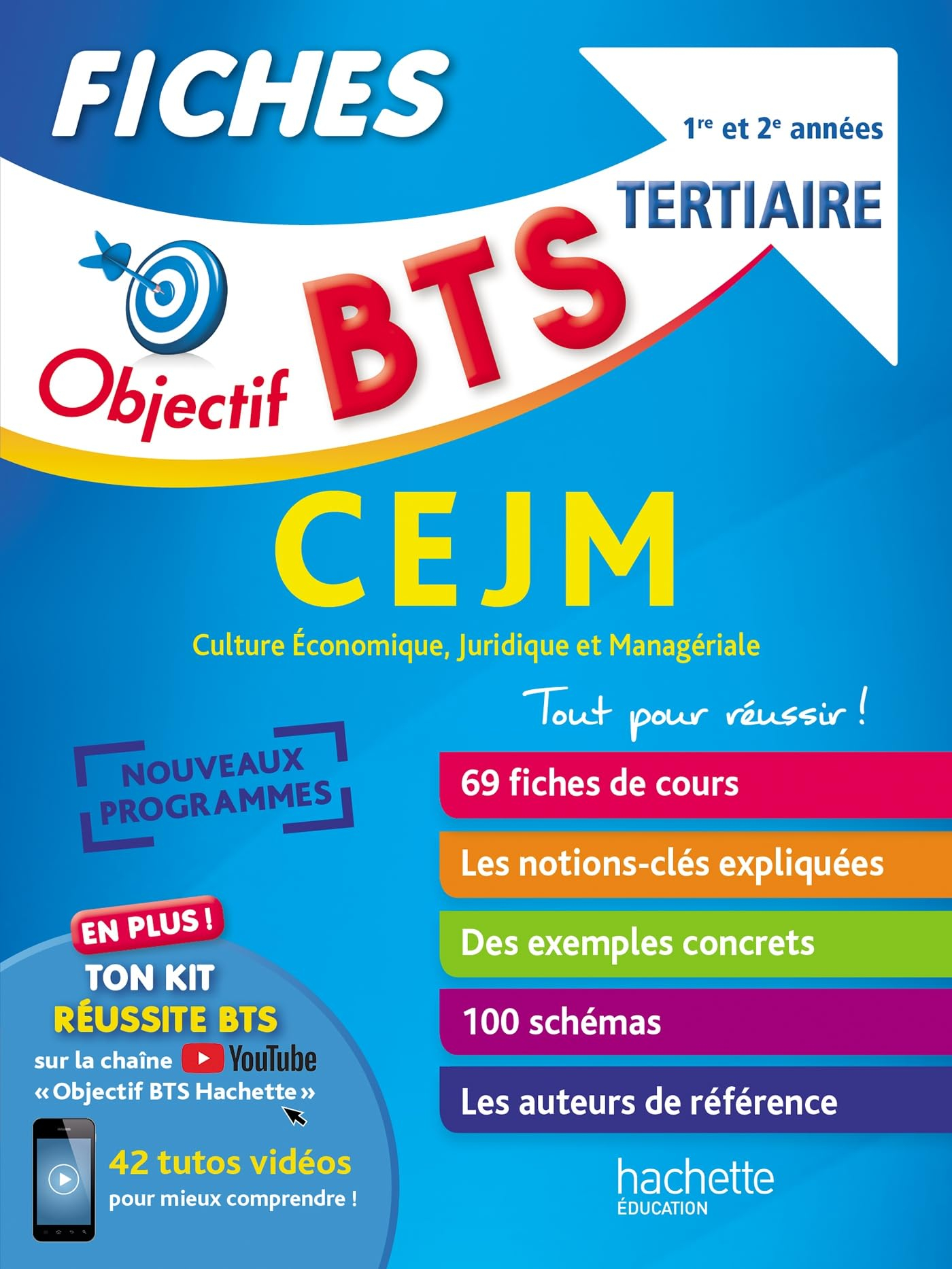 BTS tertiaire, CEJM culture économique, juridique et managériale : fiches, 1re et 2e années : nouvea