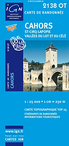 Cahors/Saint-Cirq-Lapopie/Vallee du Lot et du Cele GPS: IGN.2138OT