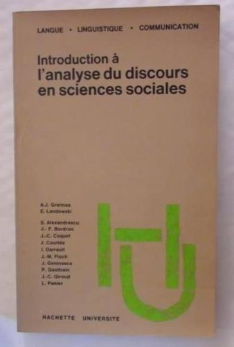 Introduction à l'analyse du discours en sciences sociales