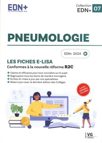 Pneumologie : les fiches e-Lisa : conformes à la nouvelle réforme R2C, EDN+ 2024
