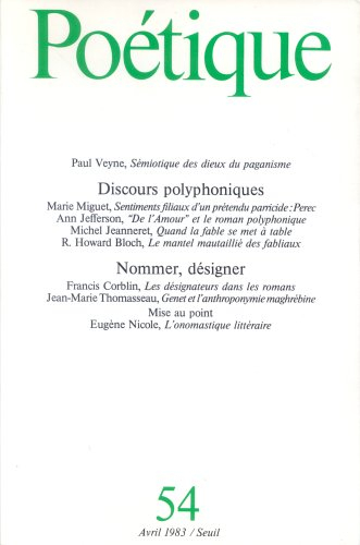 Poétique, numéro 54