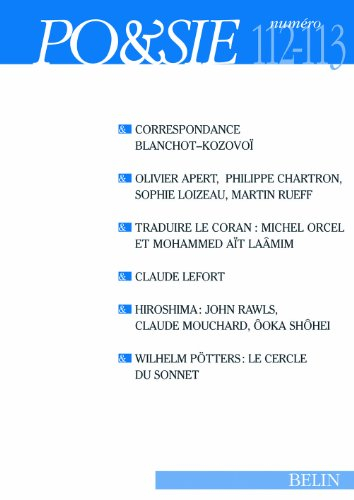 Poésie, n° 112-113. Correspondance Blanchot-Kozovoï