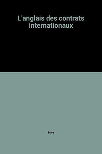 l'anglais des contrats internationaux