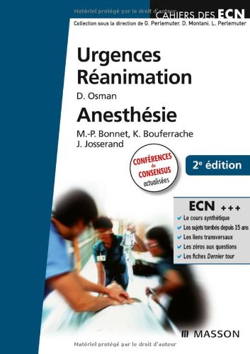 Urgences, réanimation, anesthésie