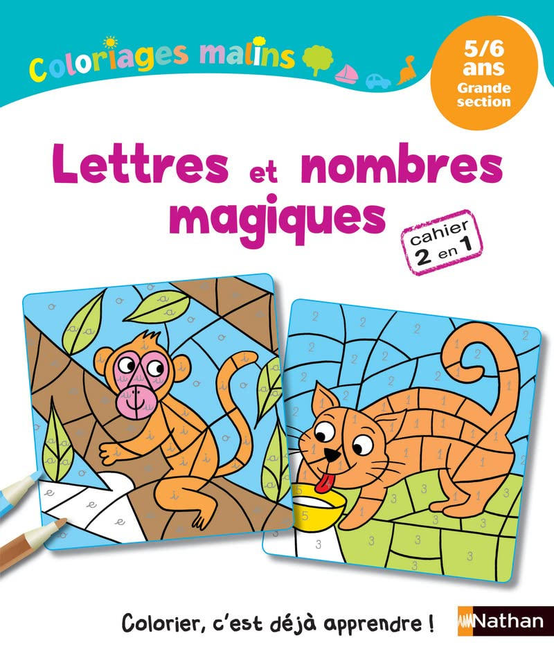 Lettres et nombres magiques, 5-6 ans, grande section